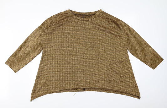 Womens UK Size L Roman Yellow Basic T-Shirt