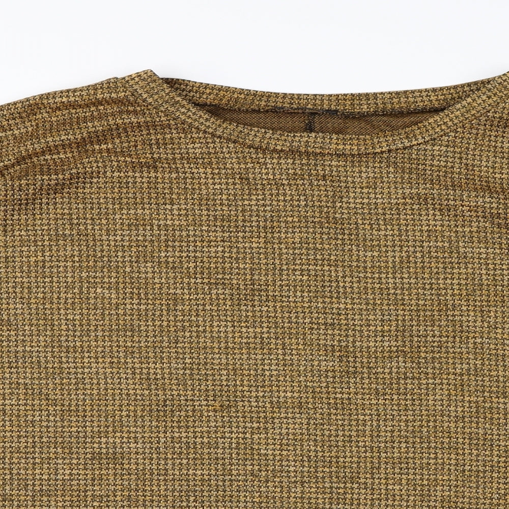 Womens UK Size L Roman Yellow Basic T-Shirt
