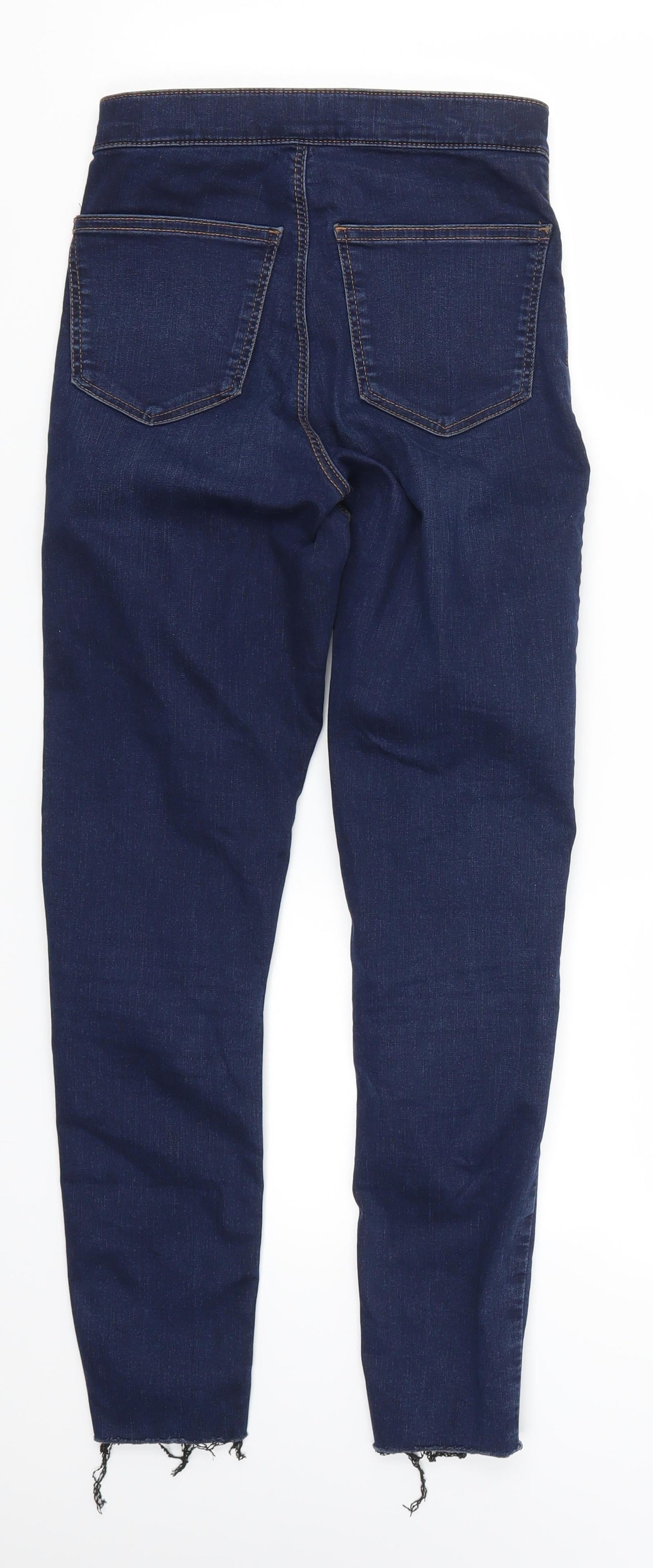 Topshop Womens Blue  Denim Skinny Jeans Size 26 L25 in - Distressed Hem