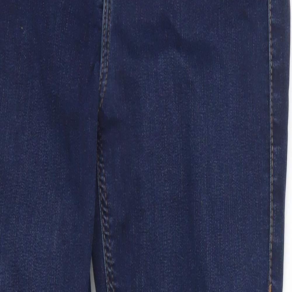 Topshop Womens Blue  Denim Skinny Jeans Size 26 L25 in - Distressed Hem