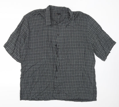 Mens UK Size XL BHS Grey  Button-Up Short Sleeve Casual Shirt