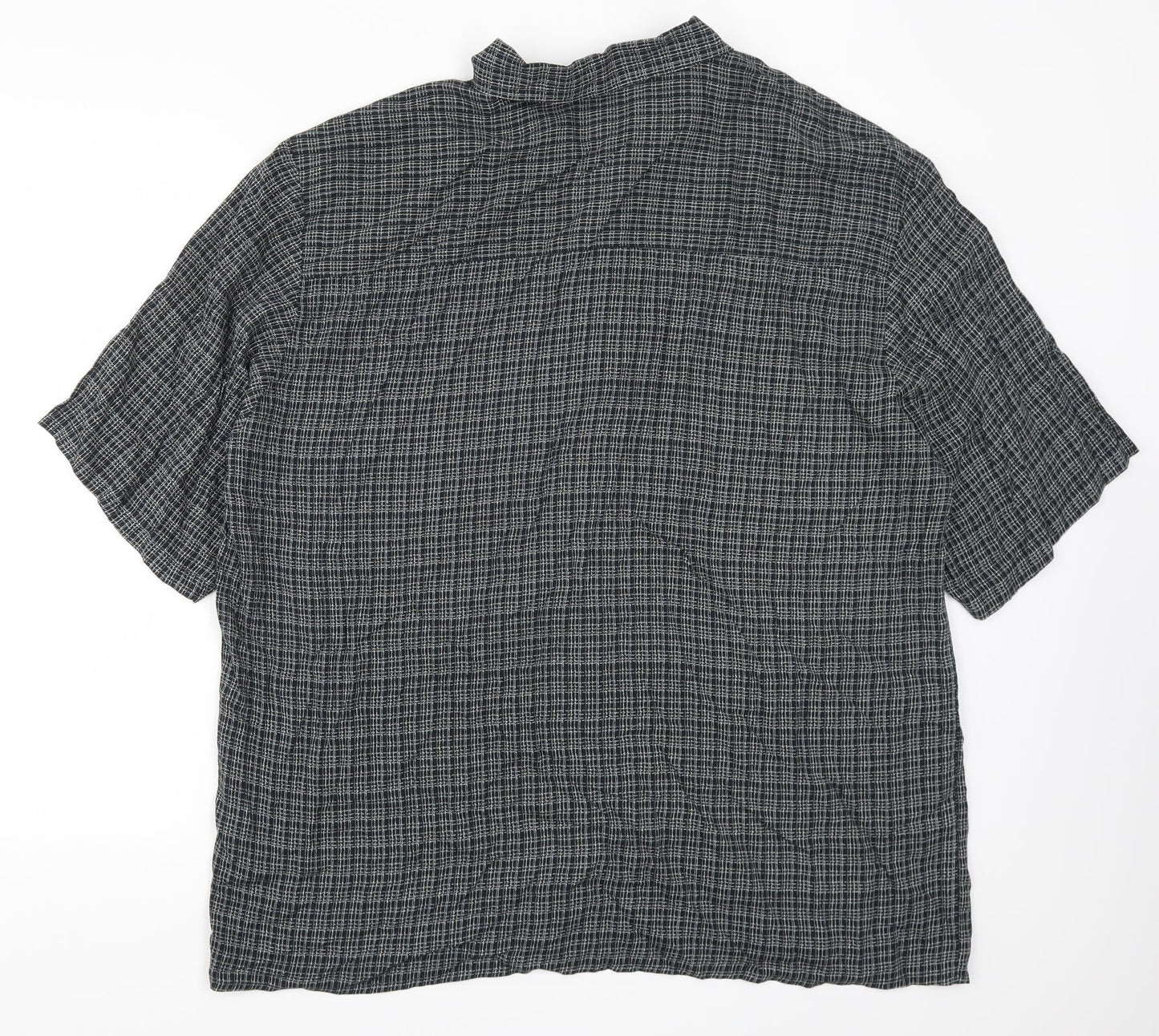 Mens UK Size XL BHS Grey  Button-Up Short Sleeve Casual Shirt