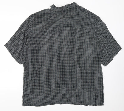 Mens UK Size XL BHS Grey  Button-Up Short Sleeve Casual Shirt