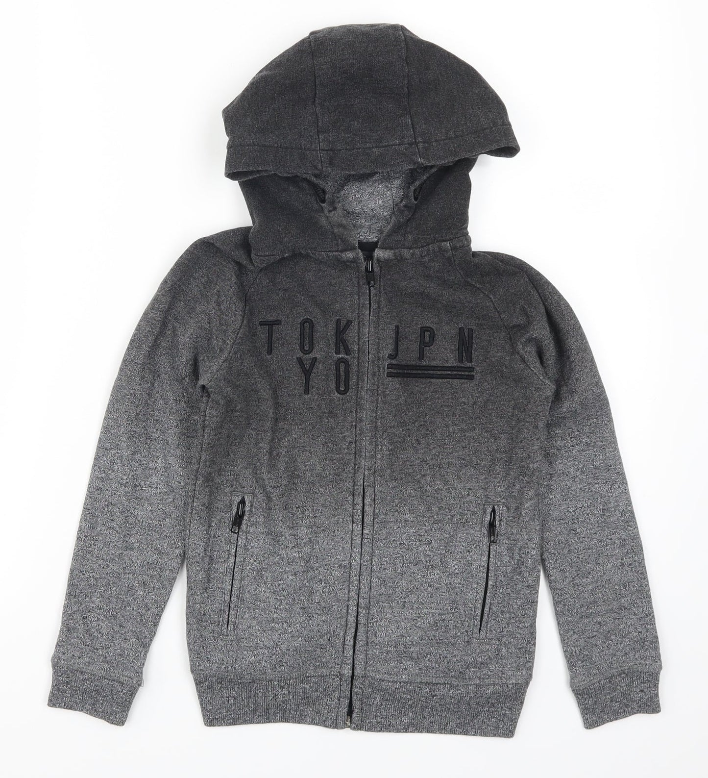 George Boys Grey   Full Zip Hoodie Size 5-6 Years  - Tokyo JPN