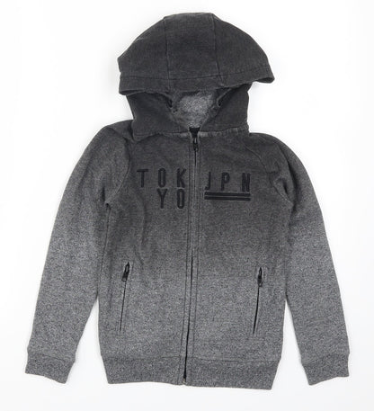 George Boys Grey   Full Zip Hoodie Size 5-6 Years  - Tokyo JPN