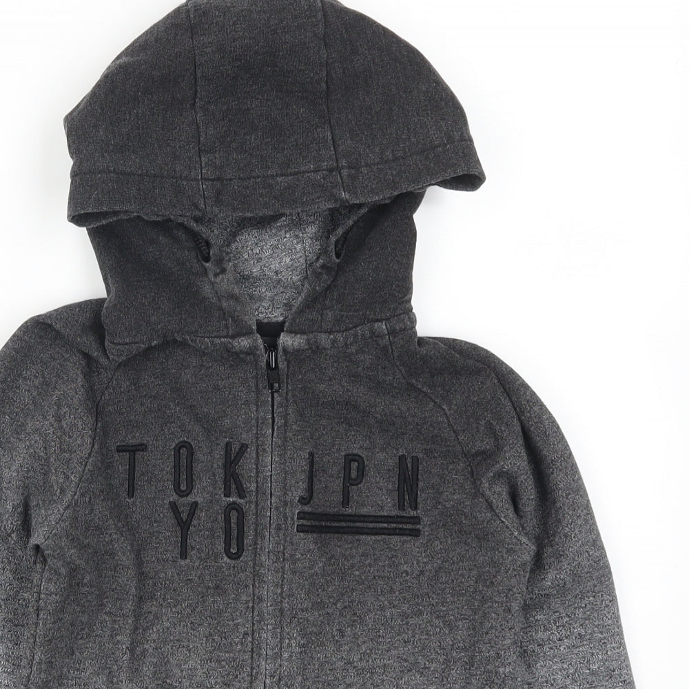 George Boys Grey   Full Zip Hoodie Size 5-6 Years  - Tokyo JPN