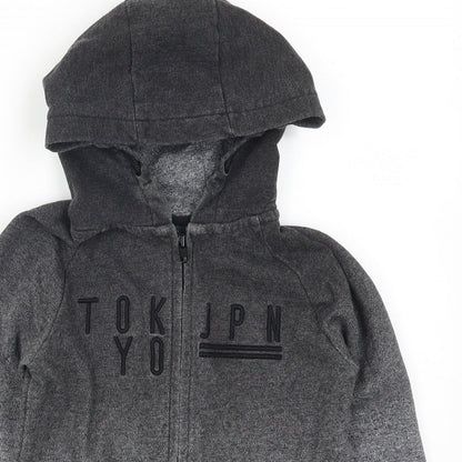 George Boys Grey   Full Zip Hoodie Size 5-6 Years  - Tokyo JPN