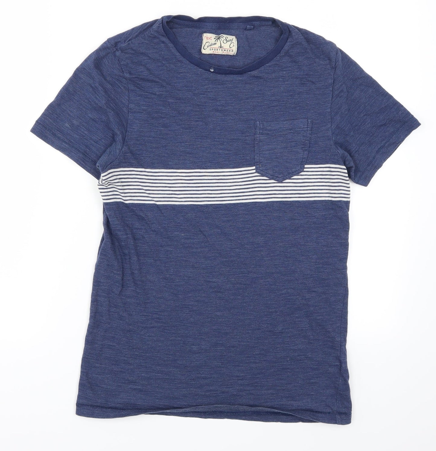 NEXT Mens Blue Striped   T-Shirt Size XS