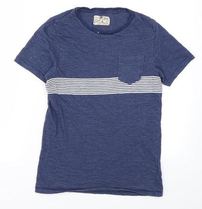 NEXT Mens Blue Striped   T-Shirt Size XS