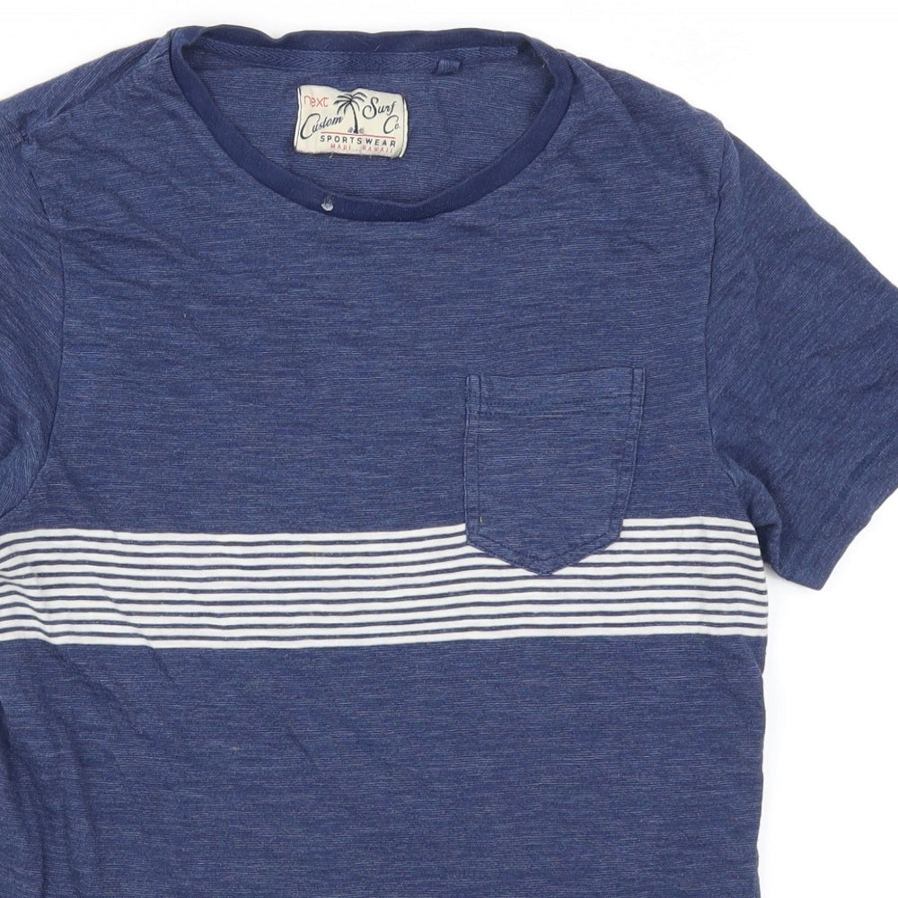 NEXT Mens Blue Striped   T-Shirt Size XS