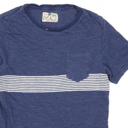 NEXT Mens Blue Striped   T-Shirt Size XS