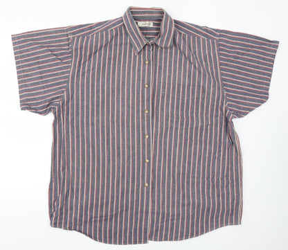 Mens UK Size XL Burtons Blue  Button-Up Short Sleeve Casual Shirt