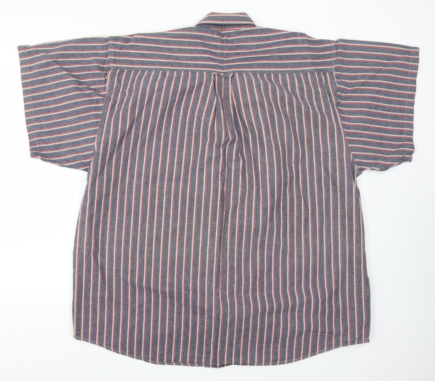 Mens UK Size XL Burtons Blue  Button-Up Short Sleeve Casual Shirt
