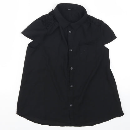 George Girls Black   Basic Button-Up Size 11-12 Years