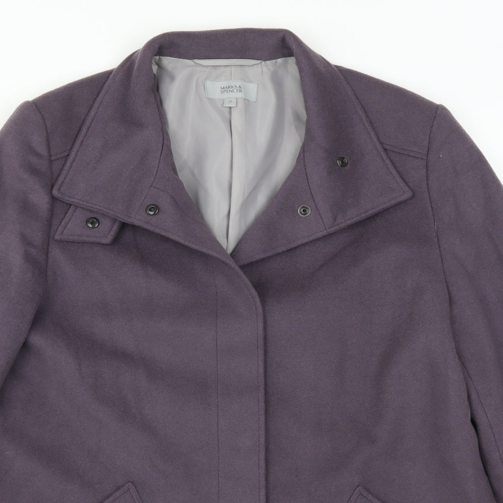 Womens UK Size 14 Marks and Spencer Purple Overcoat