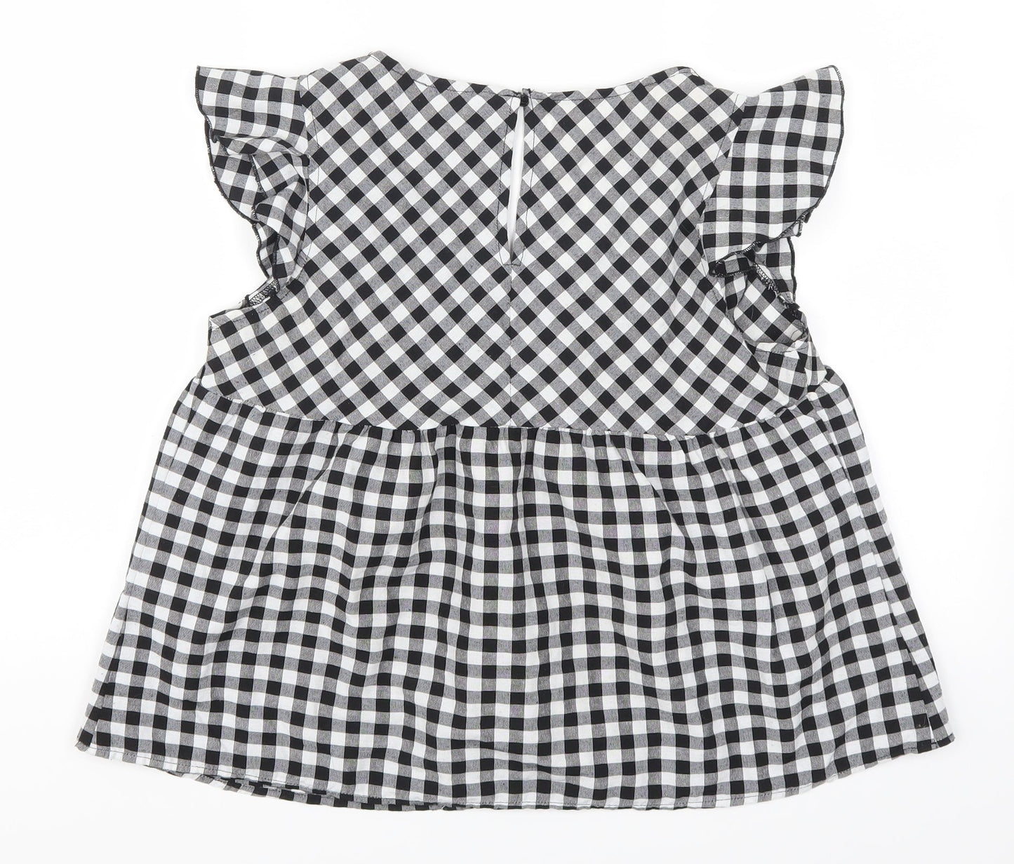 SheIn Womens Gold Check  Basic Blouse Size S  - Gingham