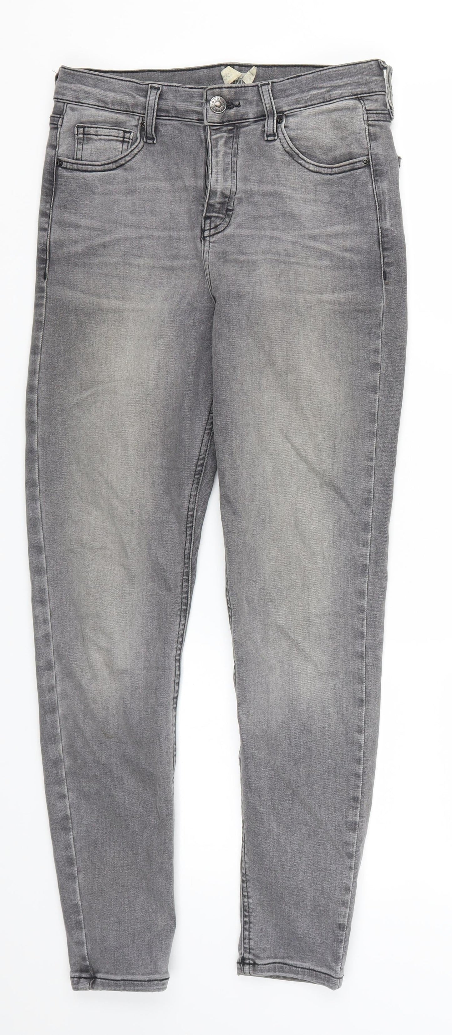 Topshop Womens Grey  Denim Skinny Jeans Size 30 L26 in