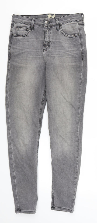 Topshop Womens Grey  Denim Skinny Jeans Size 30 L26 in
