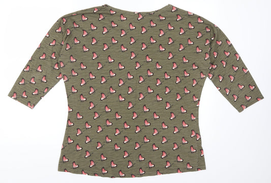 Originals Womens Brown Animal Print  Basic T-Shirt Size 14  - Butterfly Print