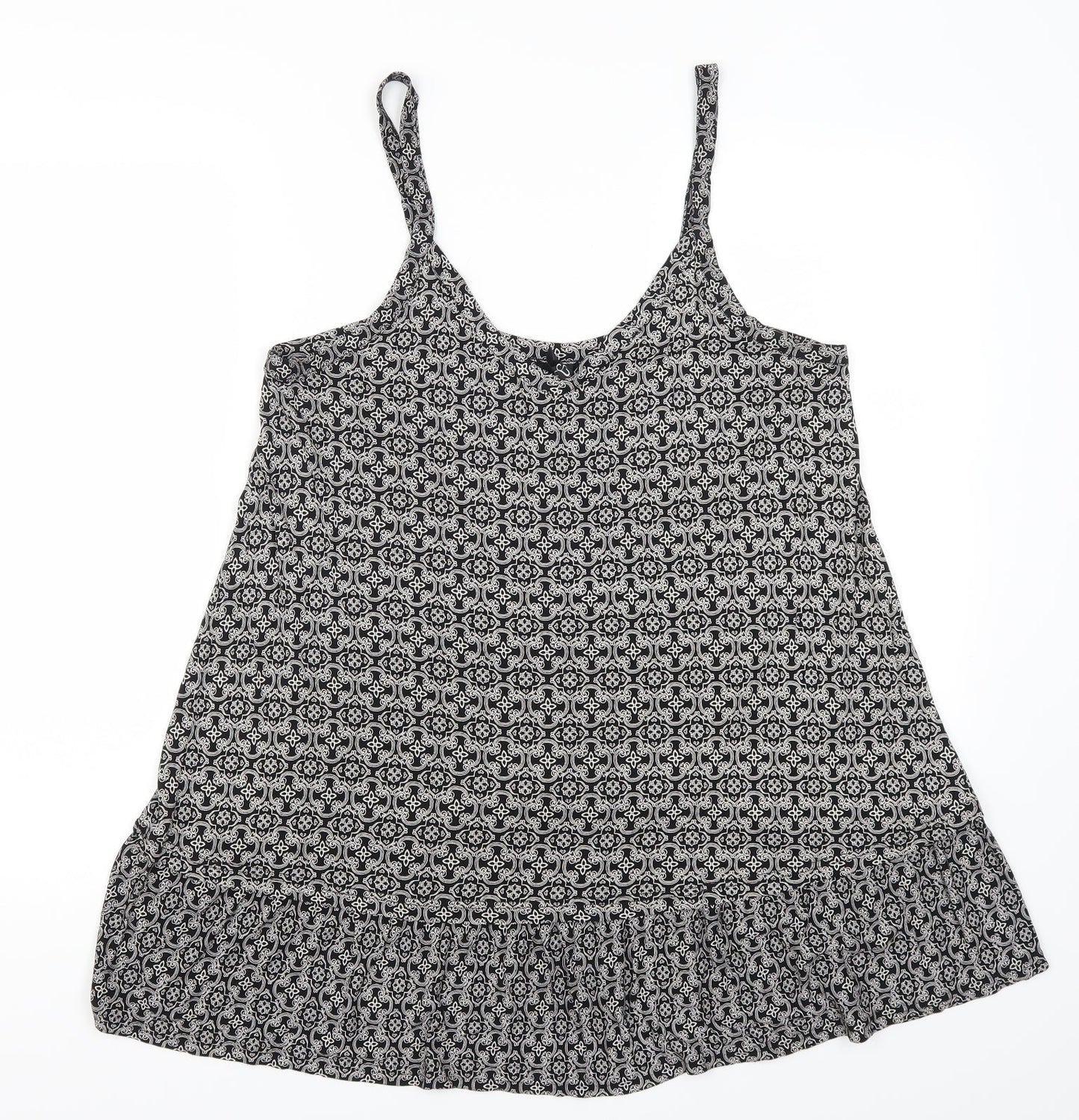 Arcadia Womens Grey Geometric  Basic Tank Size 16
