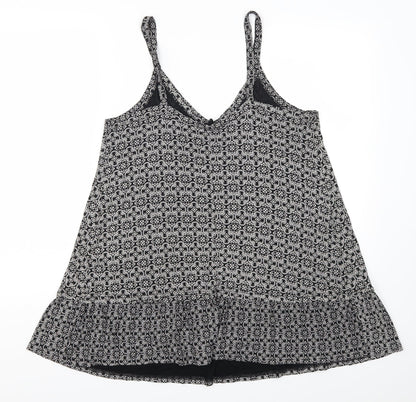 Arcadia Womens Grey Geometric  Basic Tank Size 16