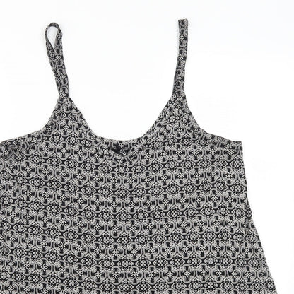Arcadia Womens Grey Geometric  Basic Tank Size 16