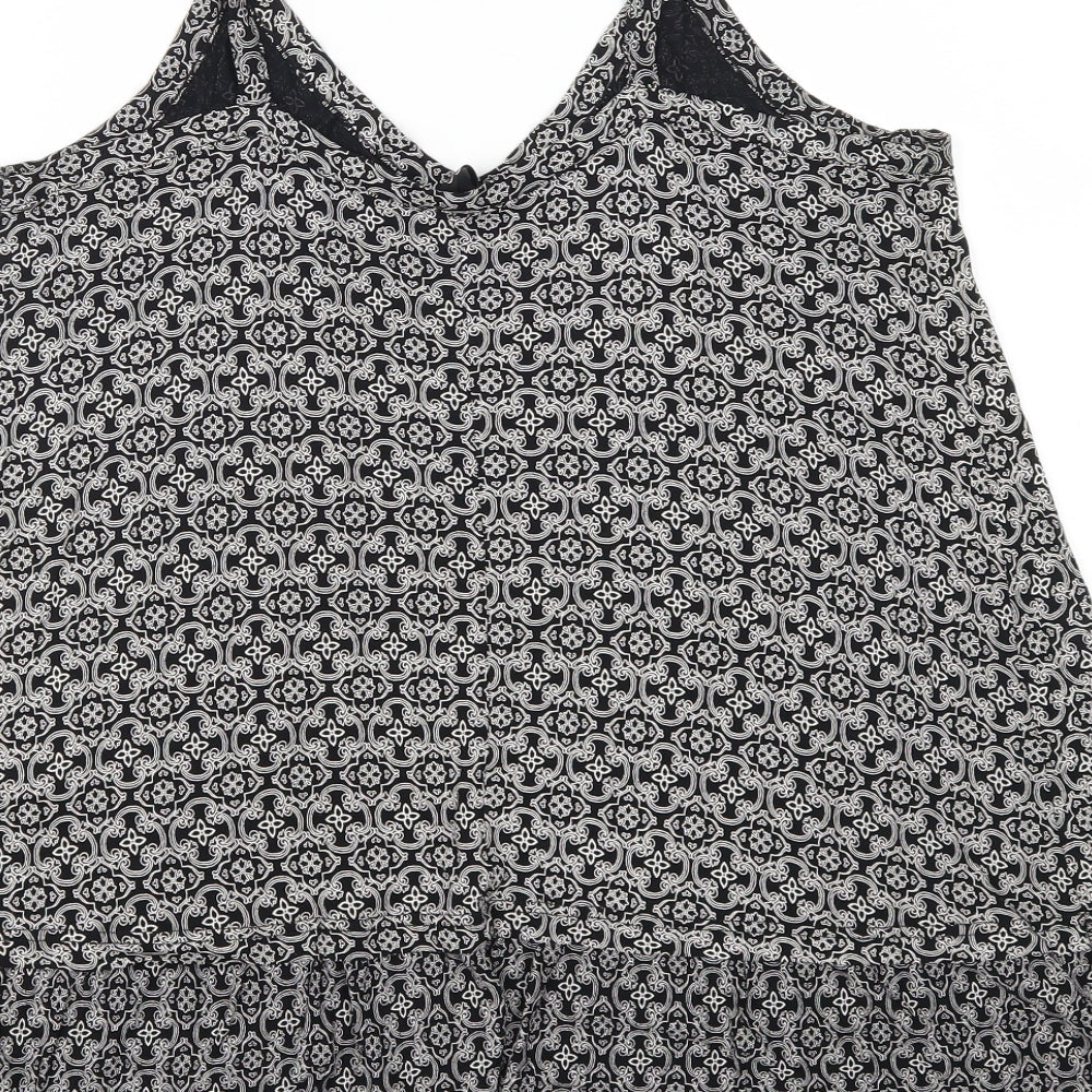 Arcadia Womens Grey Geometric  Basic Tank Size 16
