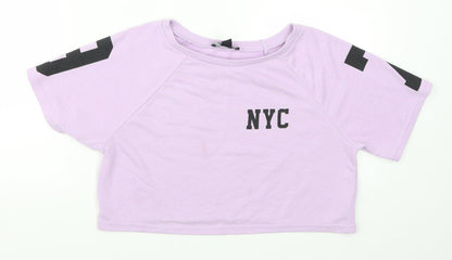 New Look Girls Purple   Basic T-Shirt Size 10-11 Years  - NYC