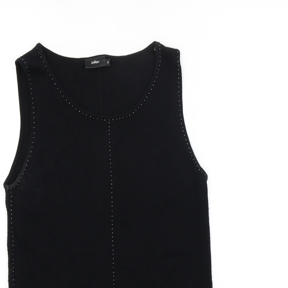 Womens UK Size M InWear Black Basic Tank