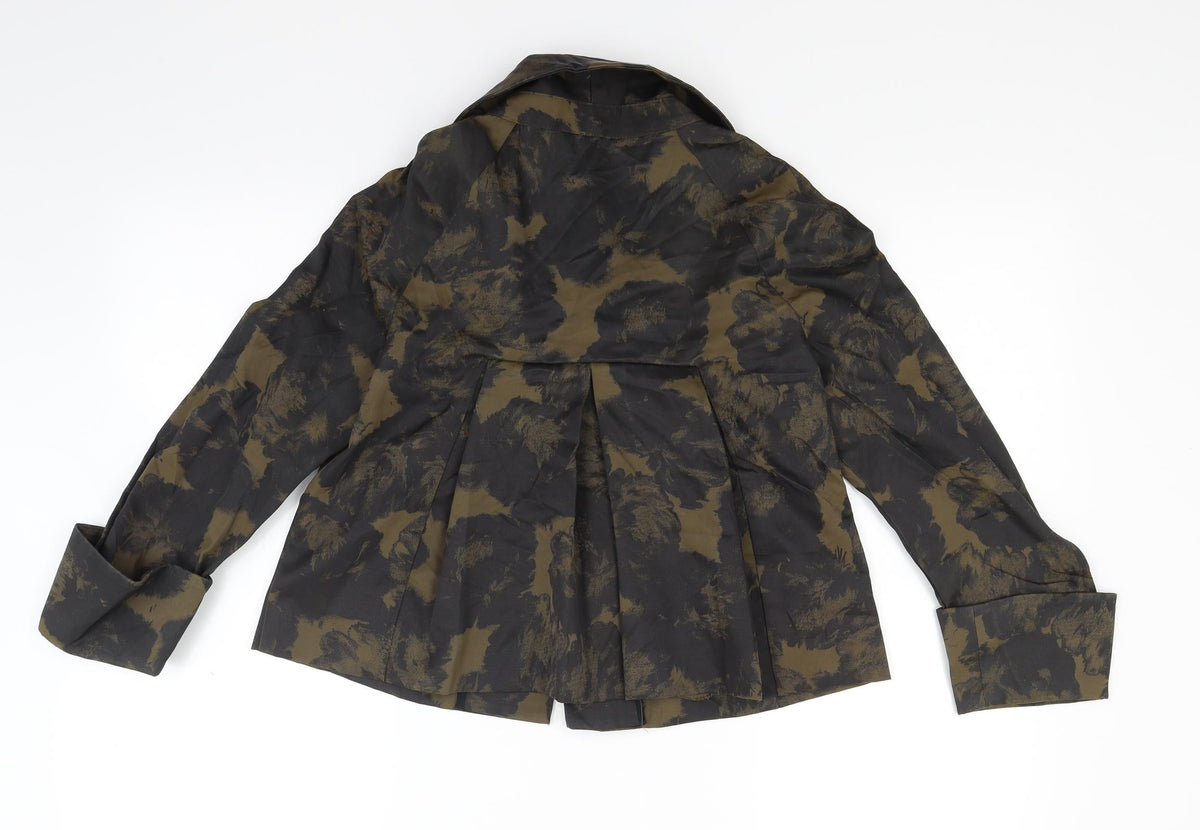 Cue Womens Brown Camouflage  Jacket Coat Size 8