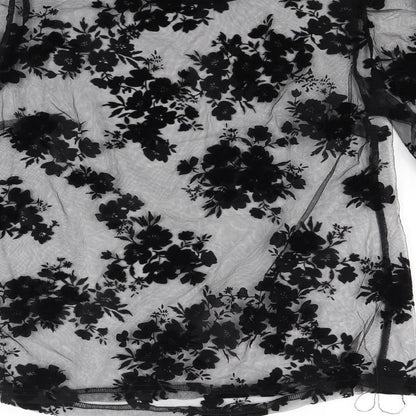 QED Womens Black Floral  Basic Blouse Size 12