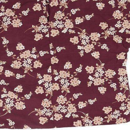 Capsule Womens Red Floral  Basic Blouse Size 10