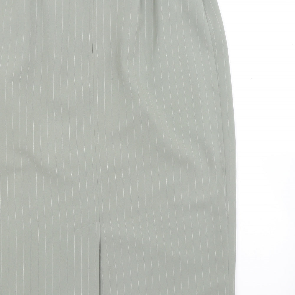 Country Casuals Womens Green Striped  A-Line Skirt Size 14