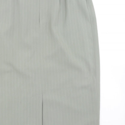 Country Casuals Womens Green Striped  A-Line Skirt Size 14