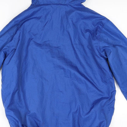 Workout Mens Blue  Canvas Windbreaker Coat Size XS