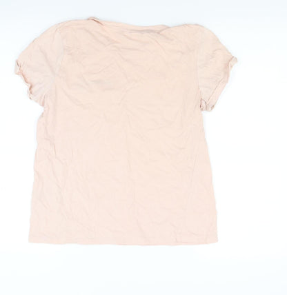 Womens UK Size XS H&M Beige Basic T-Shirt