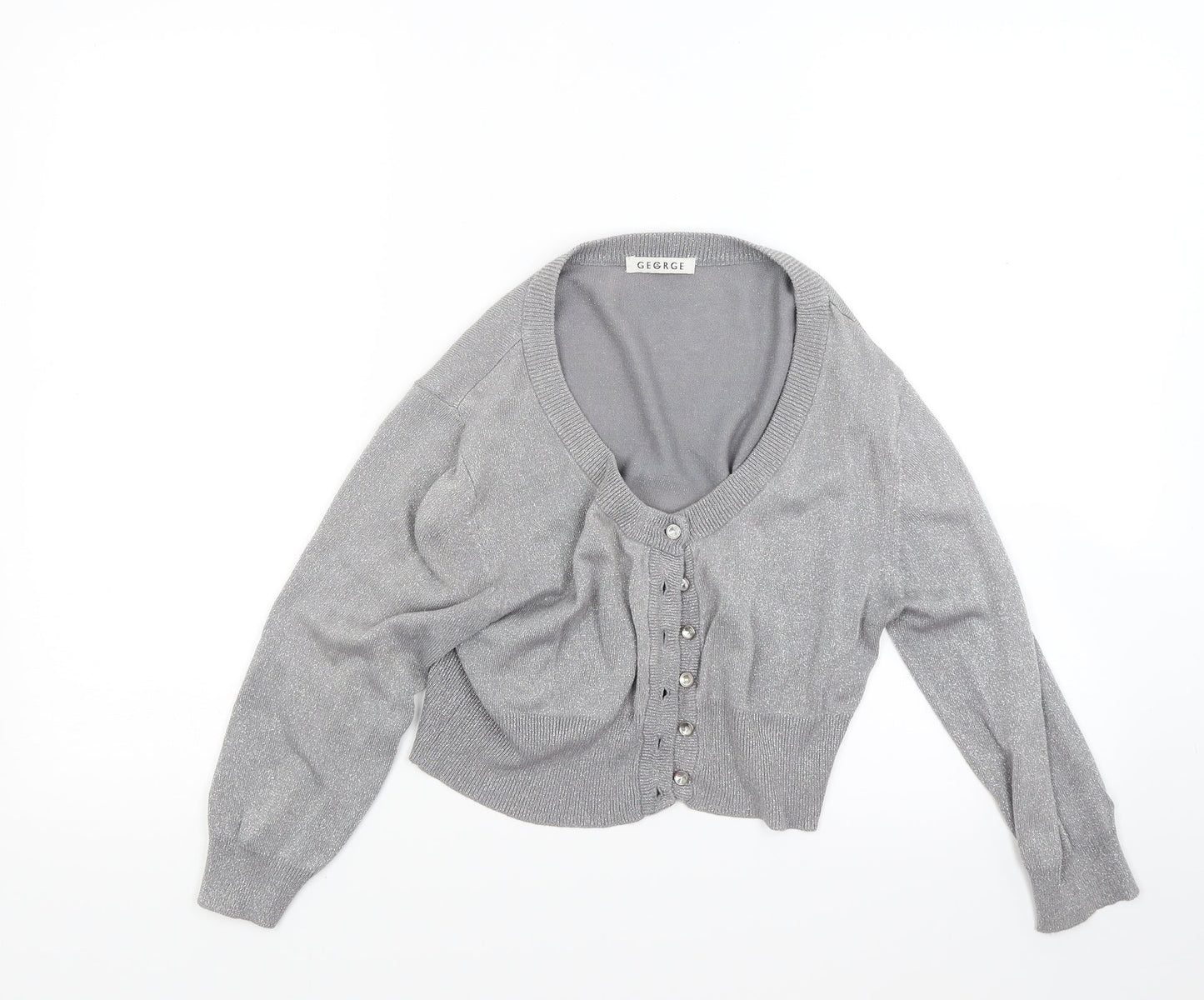 George Womens Grey  Knit Cardigan Jumper Size 14