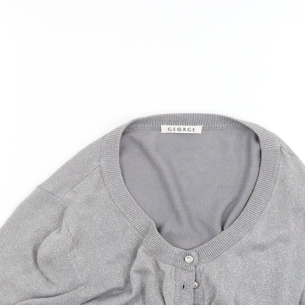 George Womens Grey  Knit Cardigan Jumper Size 14