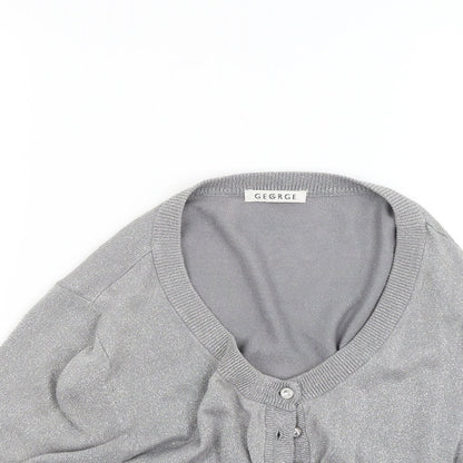 George Womens Grey  Knit Cardigan Jumper Size 14