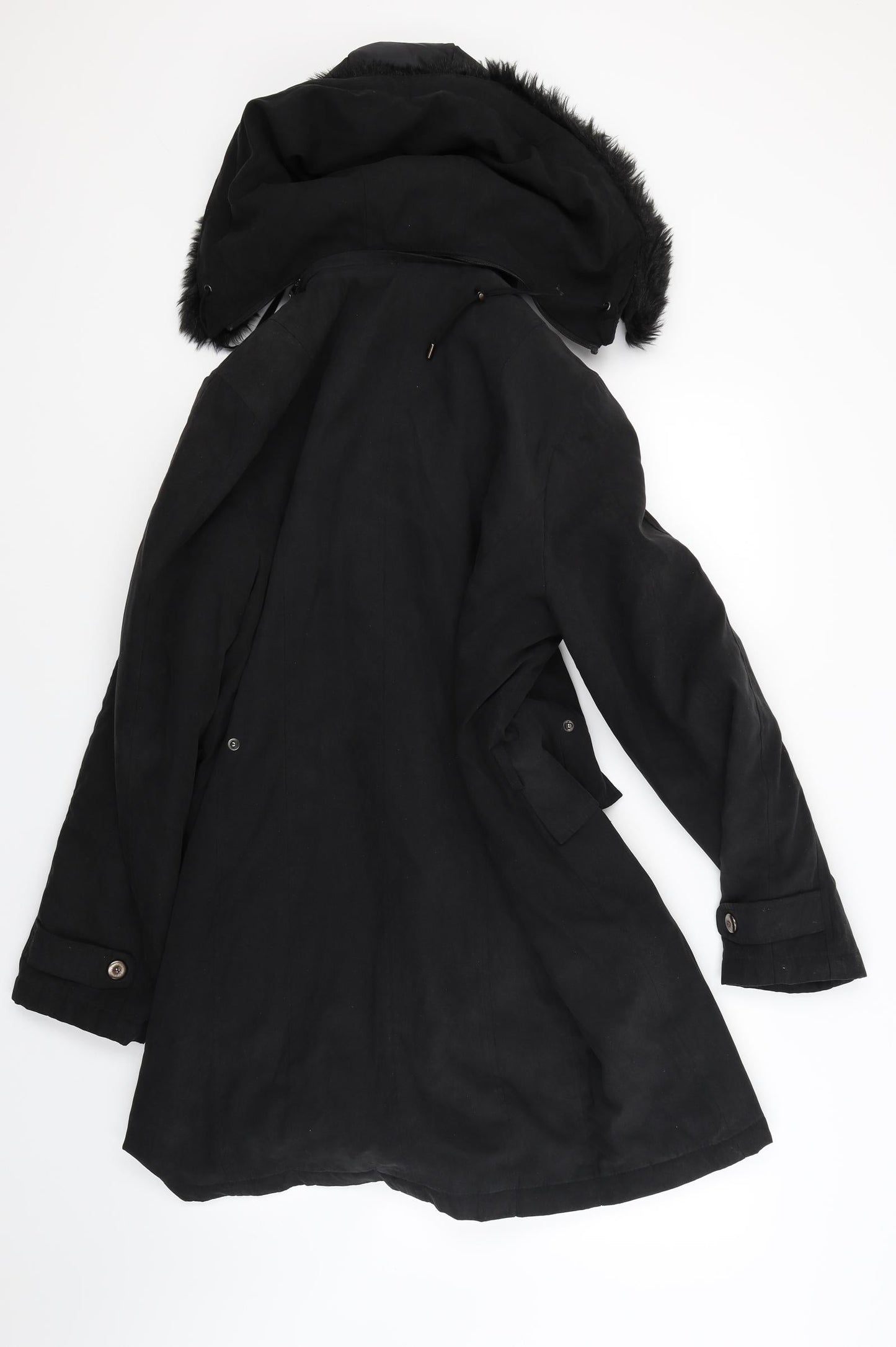 Womens UK Size M Anna Rose Black Overcoat