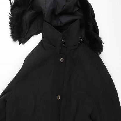Womens UK Size M Anna Rose Black Overcoat