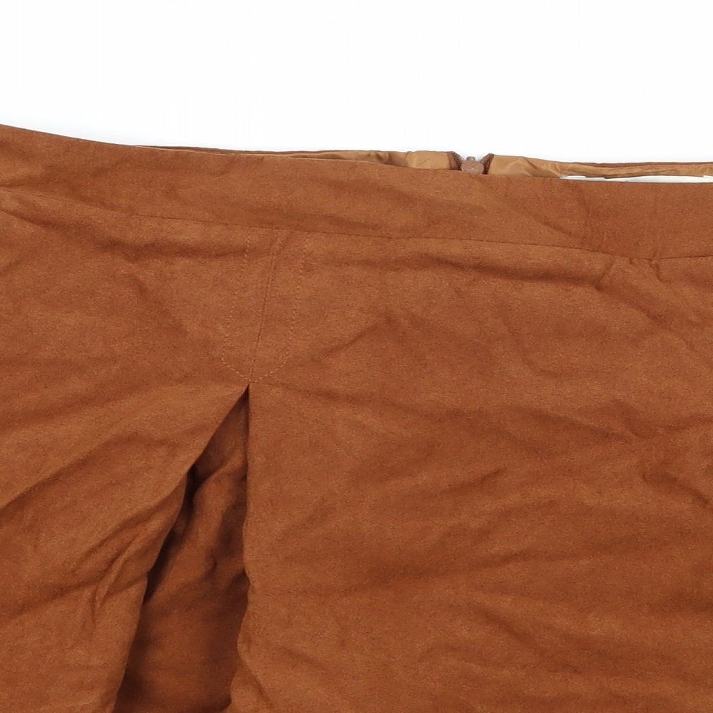 Peacocks Womens Brown  Velour A-Line Skirt Size 14