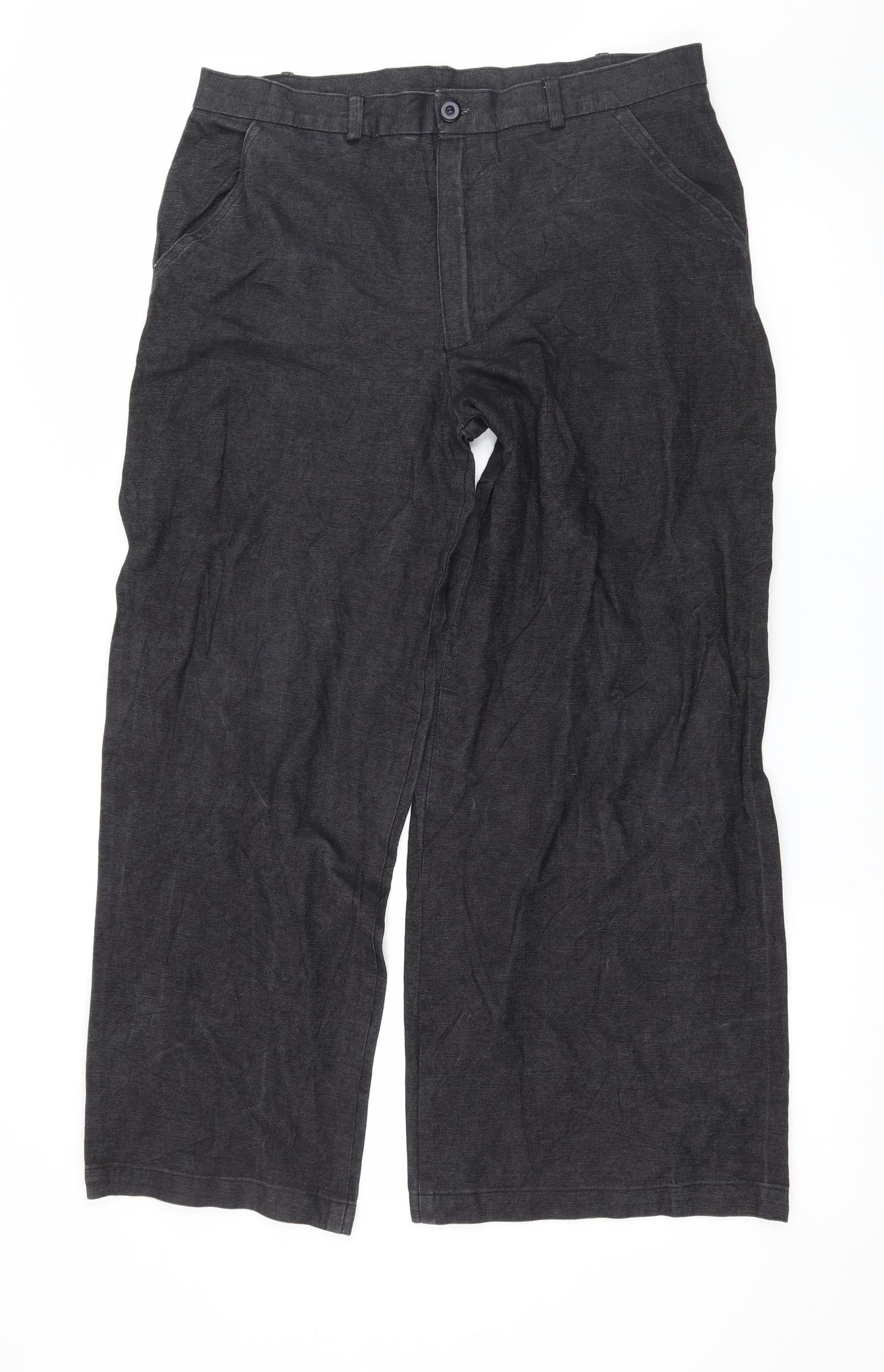 Denim & Co. Womens Grey   Trousers  Size 34 in L26 in