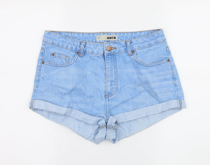 Topshop Womens Blue  Denim Hot Pants Shorts Size 30 in
