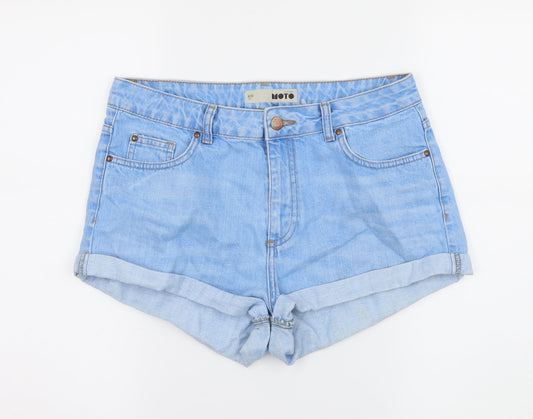 Topshop Womens Blue  Denim Hot Pants Shorts Size 30 in