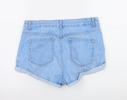 Topshop Womens Blue  Denim Hot Pants Shorts Size 30 in