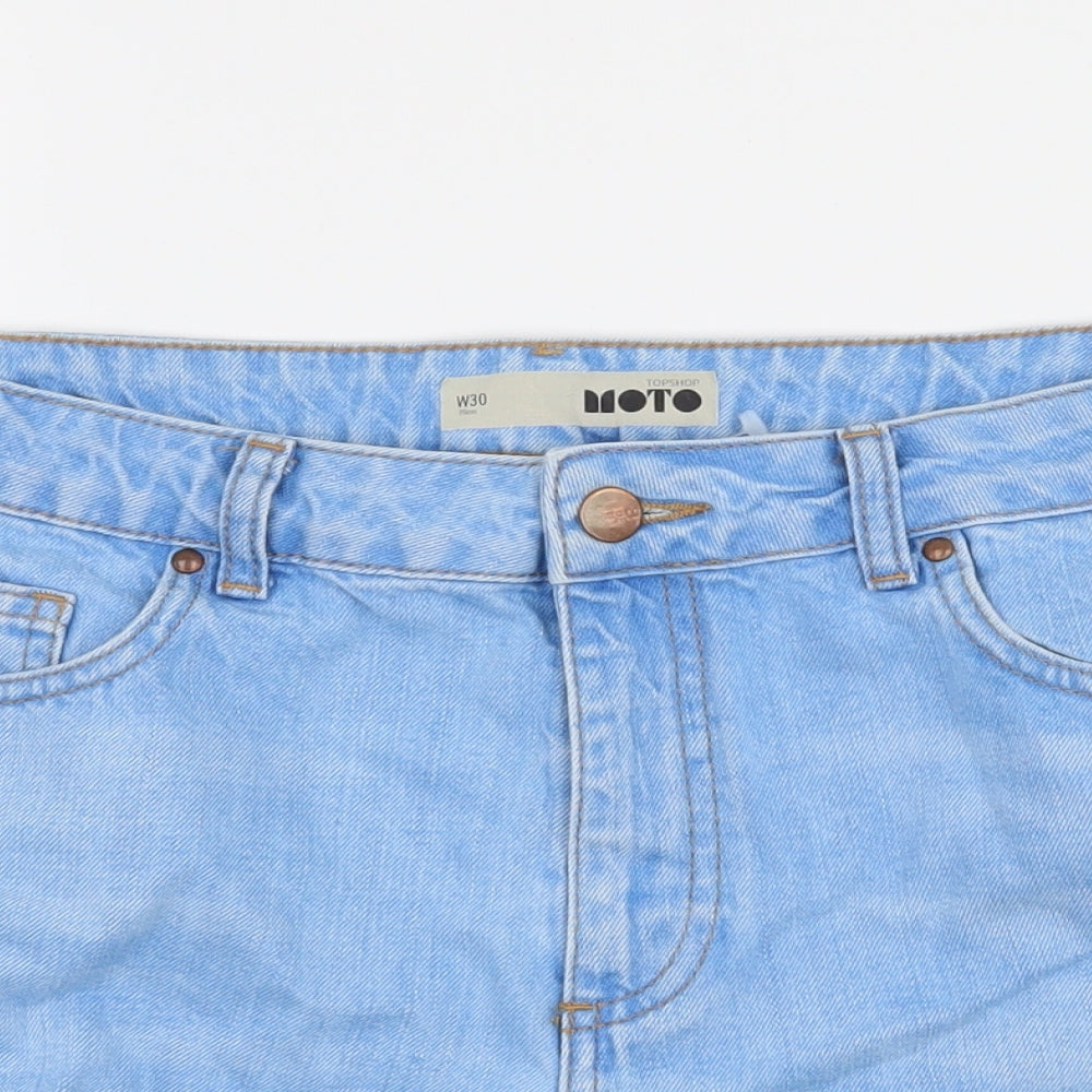 Topshop Womens Blue  Denim Hot Pants Shorts Size 30 in