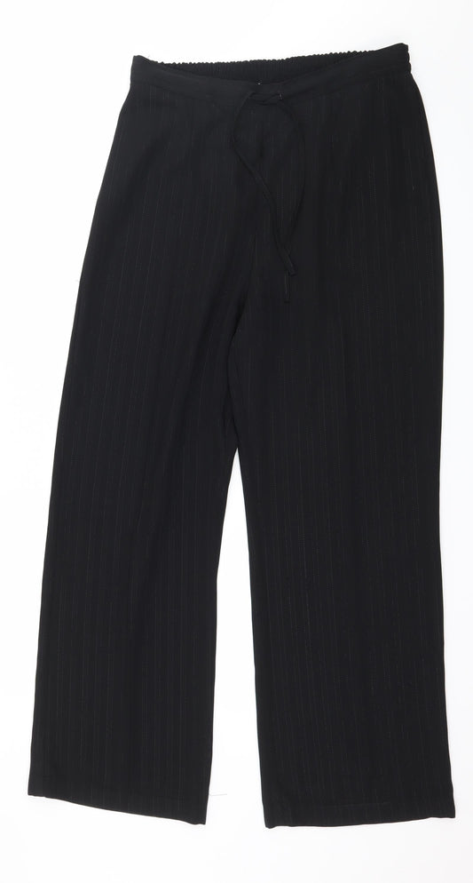 EWM Womens Black Striped  Trousers  Size 12 L29 in