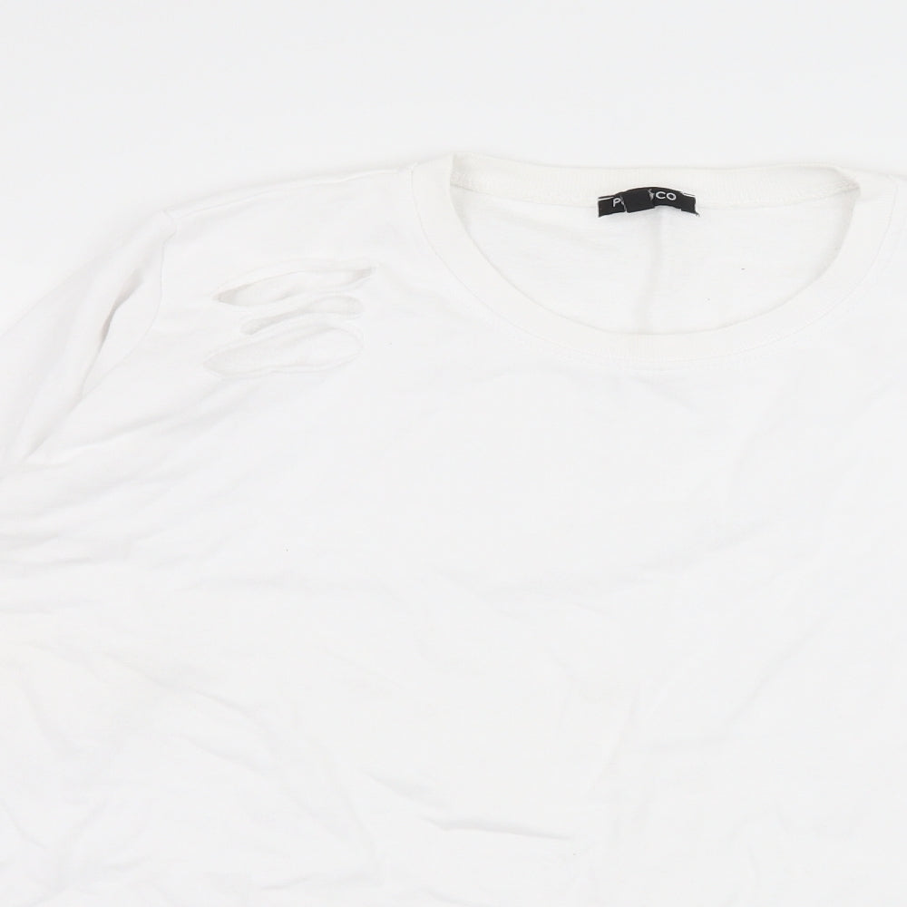 Pep&Co Womens White  Jersey Pullover Sweatshirt Size 14  - Distressed