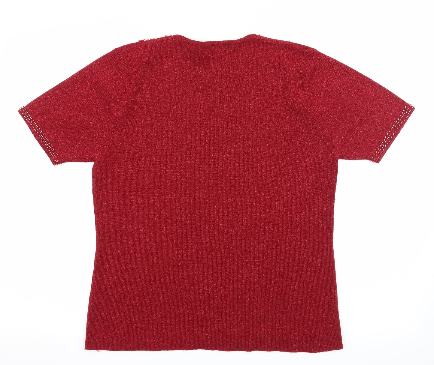 Berkertex Womens Red  Knit Basic T-Shirt Size 14